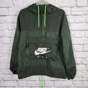 Nike Air Men's Size Small Forest Green Pullover Hooded Anorak Jacket